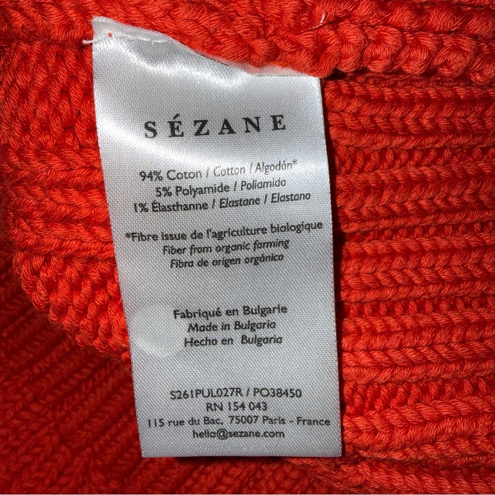 Sezane Red Cable Knit Sweater - Picture 9 of 10